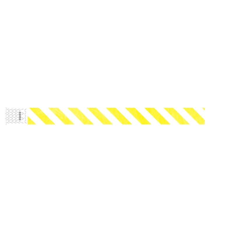 neon yellow and white striped pattern tyvek wristband
