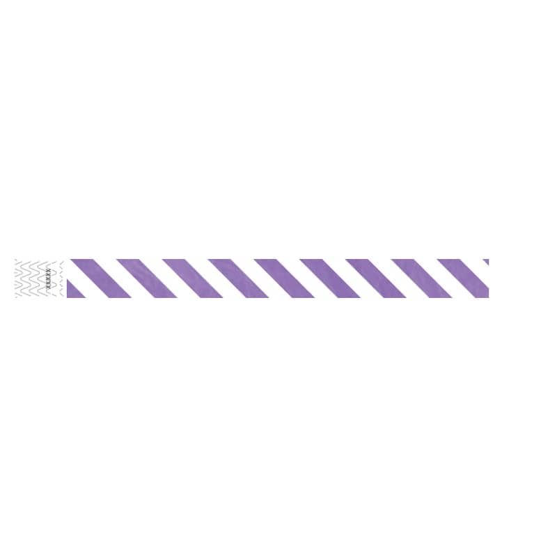 purple and white striped pattern tyvek wristband