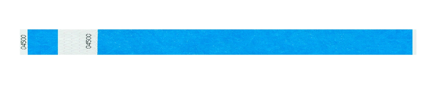 tyvek 3/4" detachable stub wristbands in neon blue