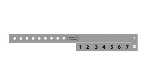 Vinyl Wristbands - 7 Tab Silver