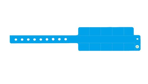 Vinyl Wristbands - 10 Tab Neon Blue