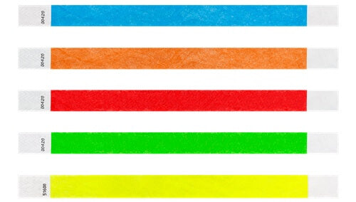 Tyvek 3/4" Wristbands Custom - Solid Multi Color