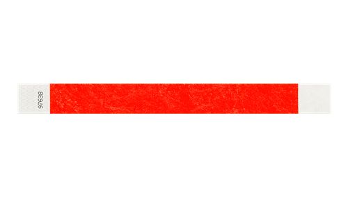 Tyvek 1" Wristbands Custom - Solid neon red