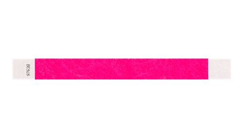 Tyvek 1" Wristbands Custom - Solid Neon Pink