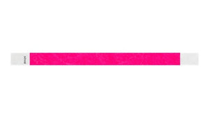 Tyvek 3/4" Wristbands - Solid Neon Pink