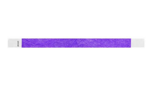Tyvek 3/4" Wristbands Custom - Solid Purple
