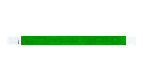 Tyvek 3/4" Wristbands Custom - Solid Kelly Green