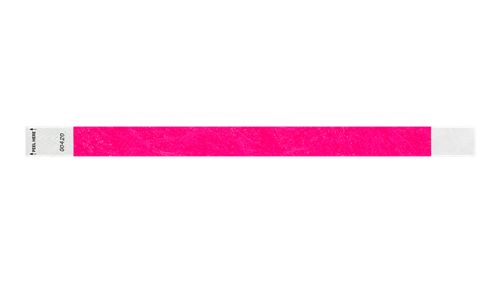 Tyvek 3/4" Wristbands Custom - Litter Free Neon Pink