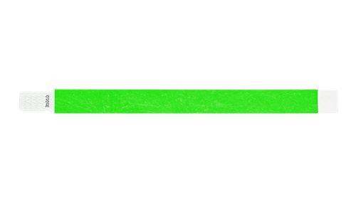 Tyvek 3/4" Wristbands Custom - Qwik Fit Neon Green