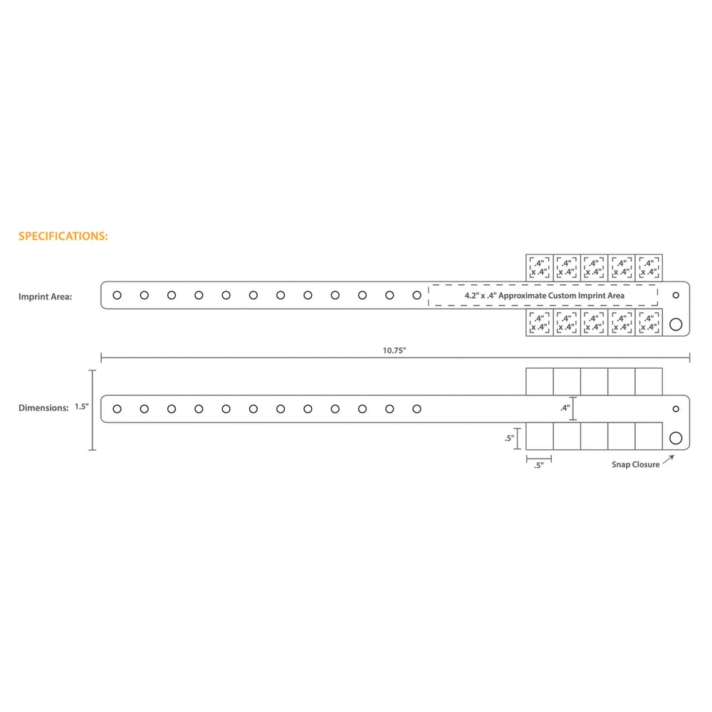 template for vinyl tab 10 wristband to show where to customize 