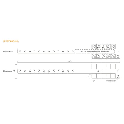 template for vinyl tab 10 wristband to show where to customize 