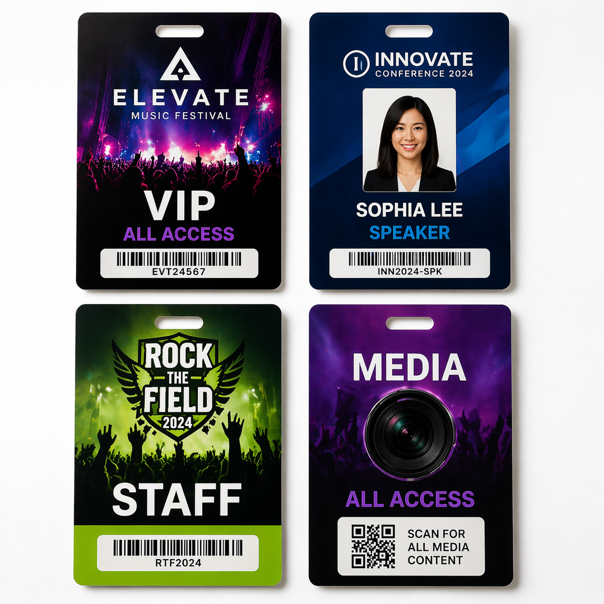 Custom Event Badges – ID Cards, Festival Passes & Credentials