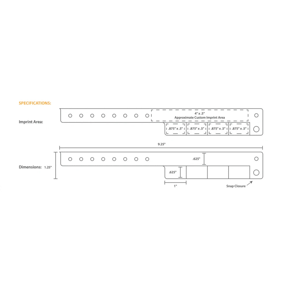 template for vinyl 4 tab showing where to customize and other specifications 