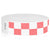 coral red and white checkerboard tyvek wristband