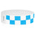neon blue and white checkerboard tyvek wristband