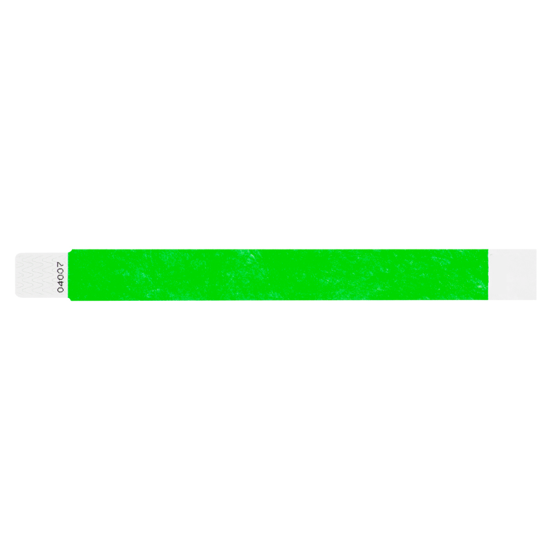Custom qwik fit 1" tyvek wristbands in neon green