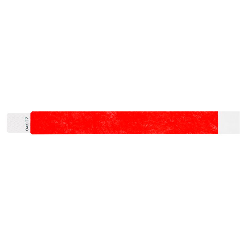 custom qwik fit 1" tyvek wristbands in neon red