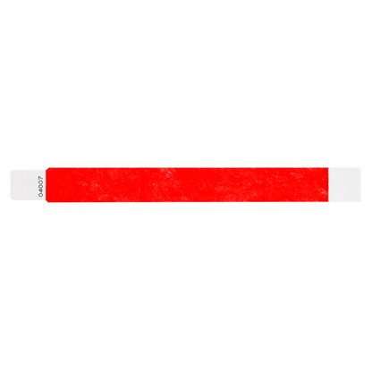 custom qwik fit 1" tyvek wristbands in neon red