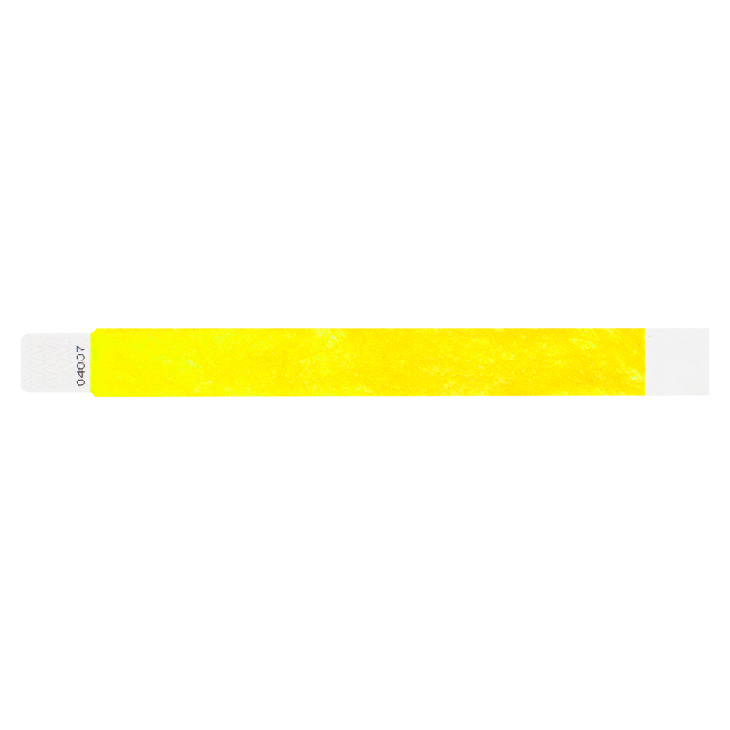 Custom qwik fit 1" tyvek wristbands in neon yellow