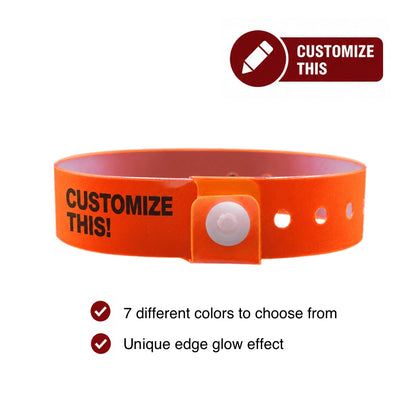 cover for edge glow custom vinyl wristband 