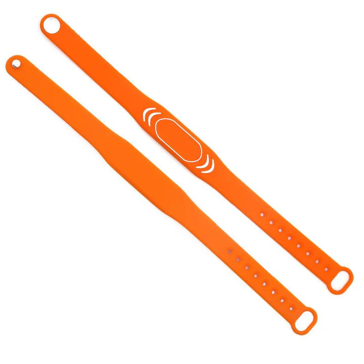 orange silicone wristbands with rfid technology