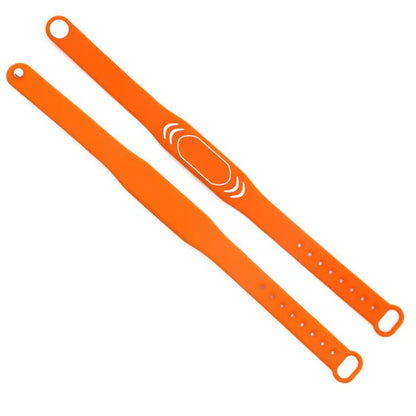orange silicone wristbands with rfid technology
