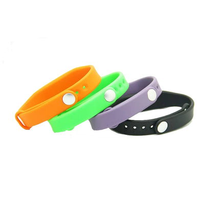 orange, green, purple and black silicone rfid wristbands