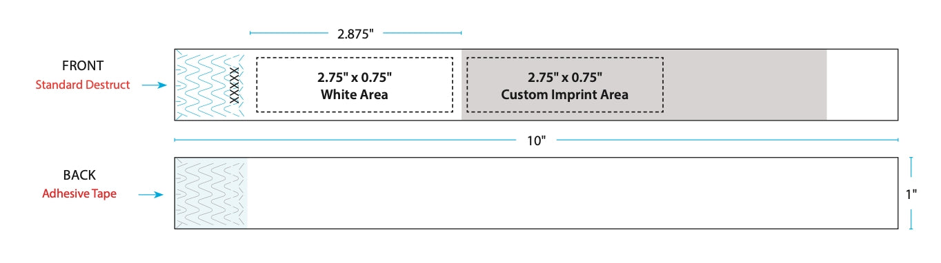 custom 1" tyvek half flood wristbands artwork template