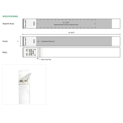 1” Tyvek® Wristbands - Litter Free Custom