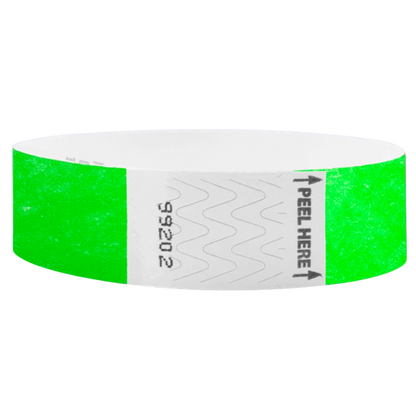 Litter Free Tyvek 3/4 Wristband Solid Neon green -  round version shown