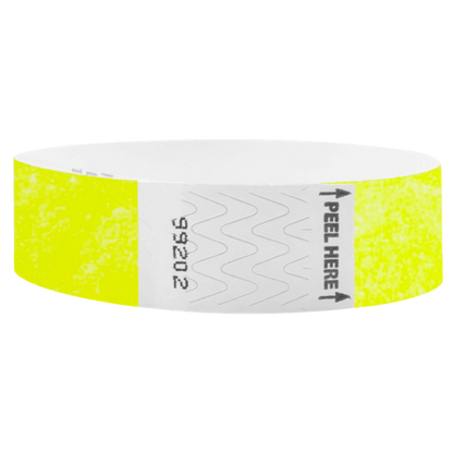 Litter Free Tyvek 3/4 Wristband Solid Neon yellow -  round version shown