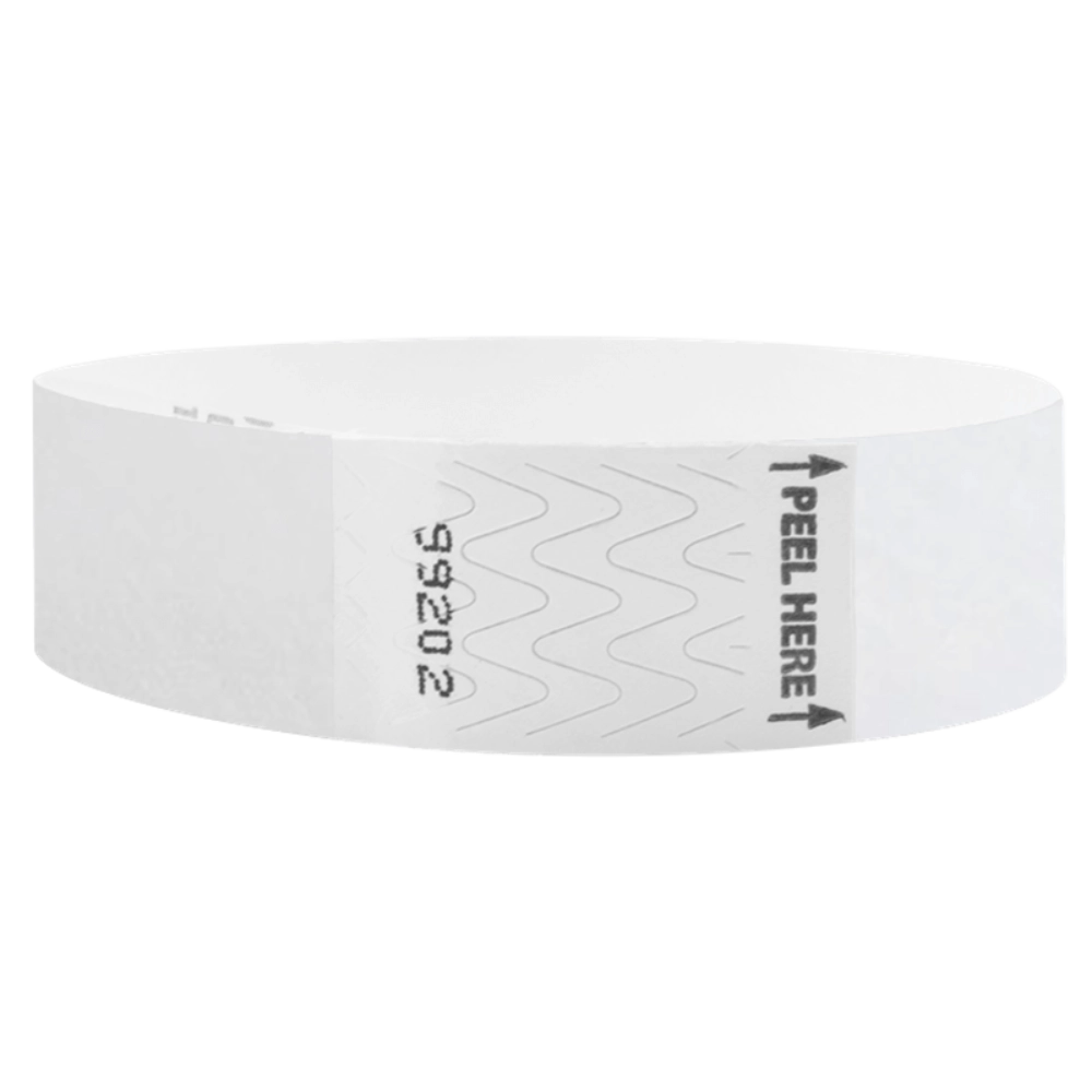 Litter Free Tyvek 3/4 Wristband Solid Neon white -  round version shown