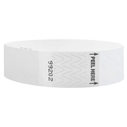 Litter Free Tyvek 3/4 Wristband Solid Neon white -  round version shown