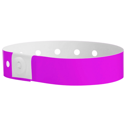 Plastic regular wristband in pantonepurple - shown in round