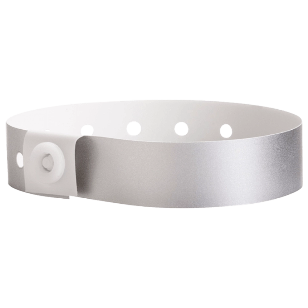 Plastic regular wristband in silver - shown in round