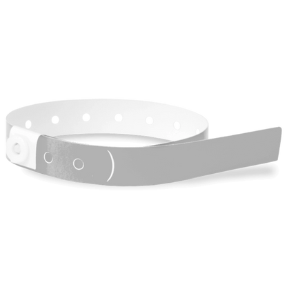 Plastic slim wristband in silver - shown in round