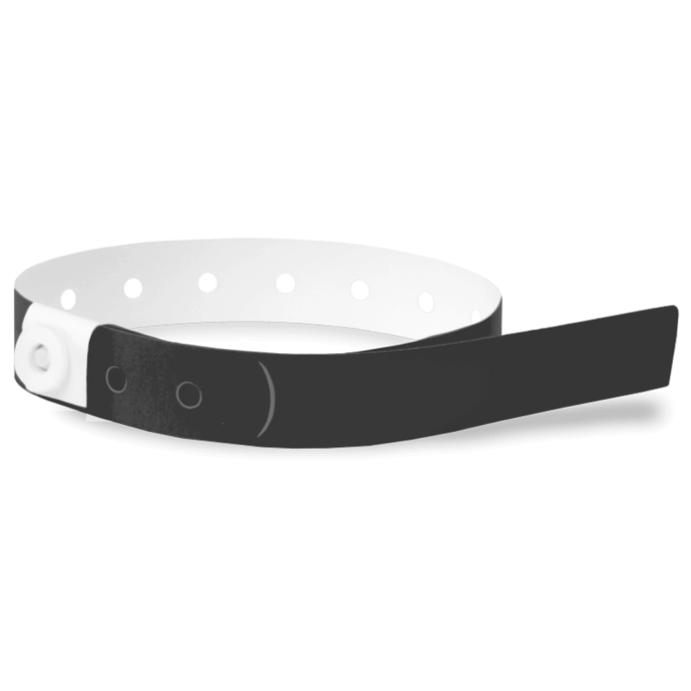Plastic slim wristband in silver - shown in round
