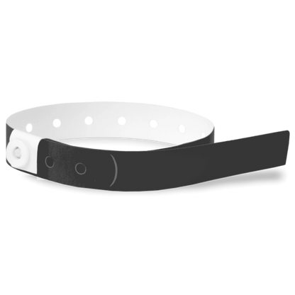 Plastic slim wristband in silver - shown in round