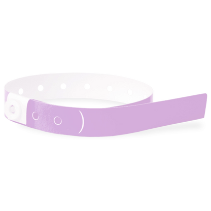 Plastic slim wristband in lavender - shown in round