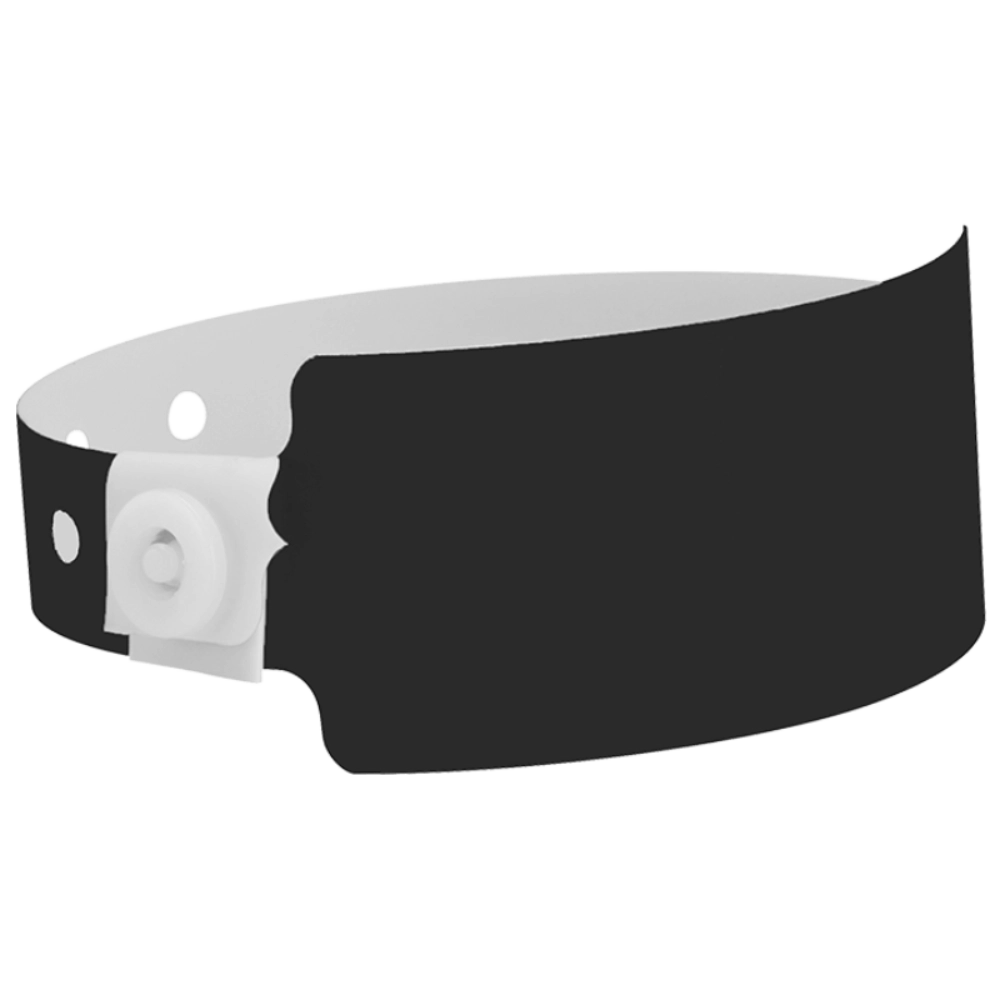 Plastic wide wristband in neon - shown in round