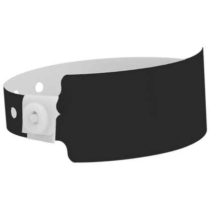 Plastic wide wristband in neon - shown in round