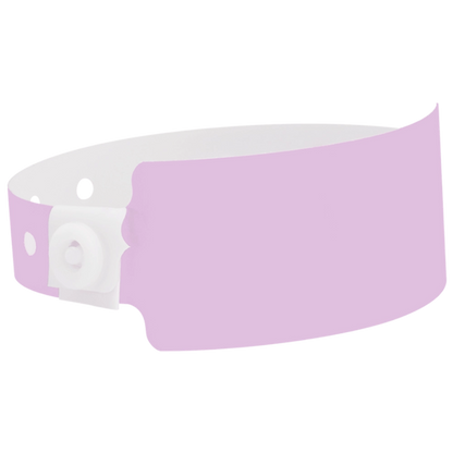 Plastic wide wristband in lavender - shown in round