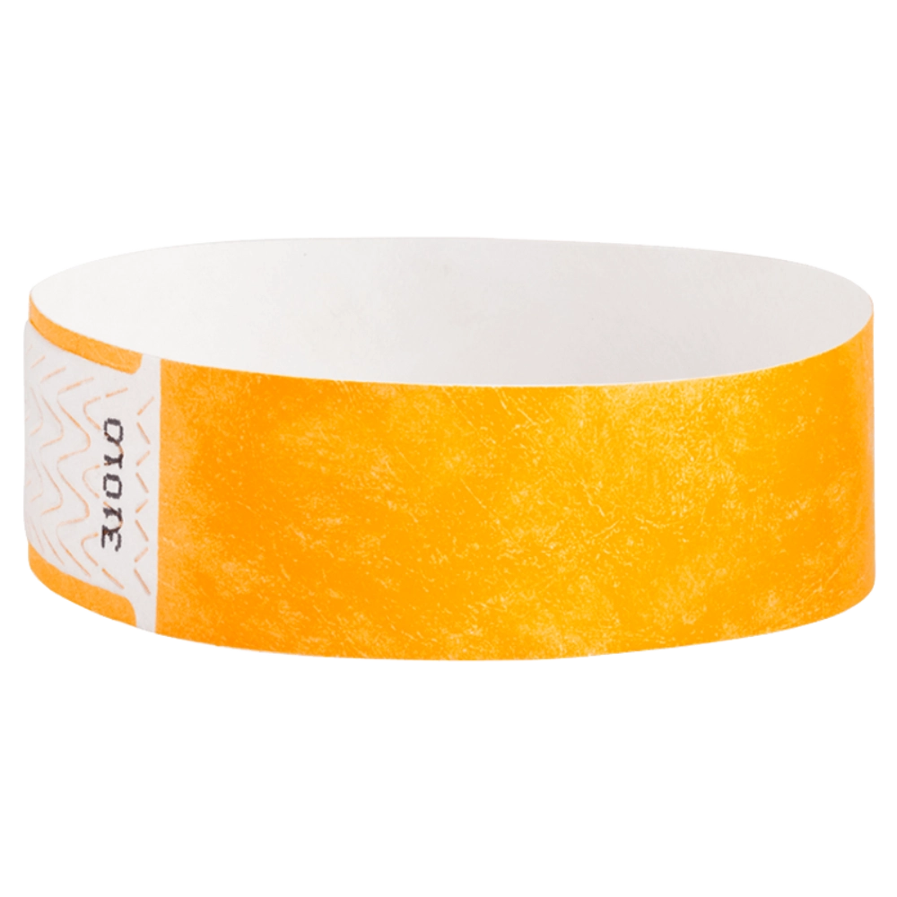 Neon orange qwik fit 3/4 wristband - shown in round 