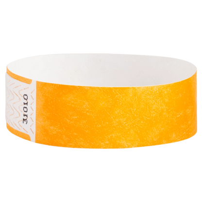 Neon orange qwik fit 3/4 wristband - shown in round 