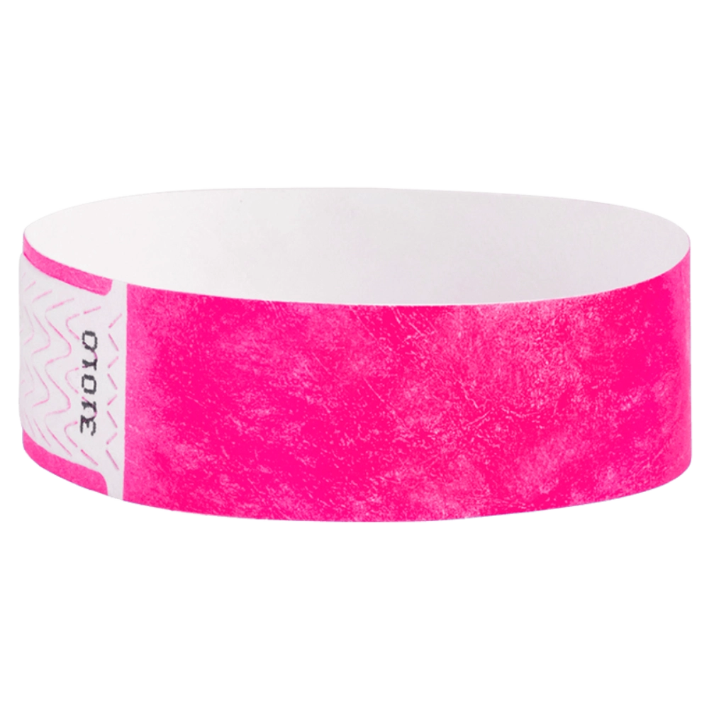 Neon pink qwik fit 3/4 wristband - shown in round 