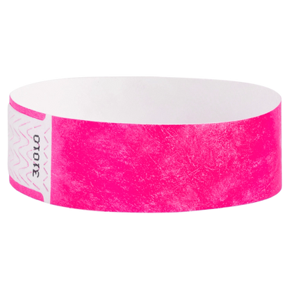 Neon pink qwik fit 3/4 wristband - shown in round 