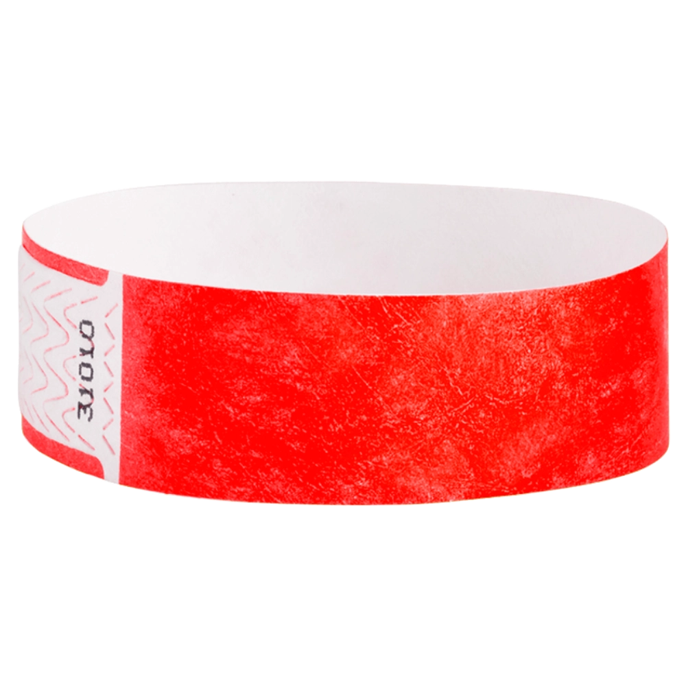Neon red qwik fit 3/4 wristband - shown in round 