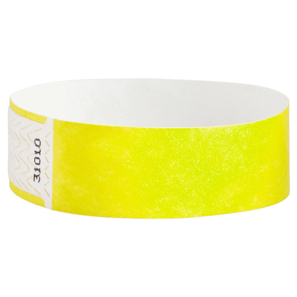 Neon yellow qwik fit 3/4 wristband - shown in round 