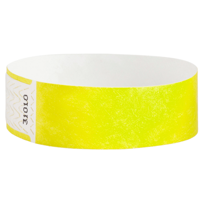 Neon yellow qwik fit 3/4 wristband - shown in round 