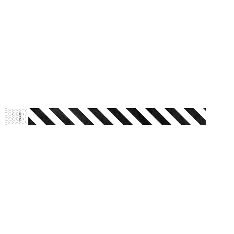 black and white striped pattern tyvek wristband 